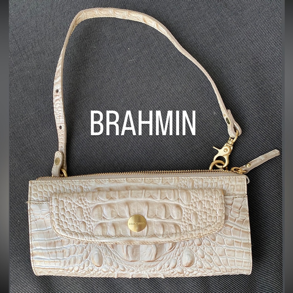 Brahmin Convertible Leather Clutch/Wristlet Shoulder bag